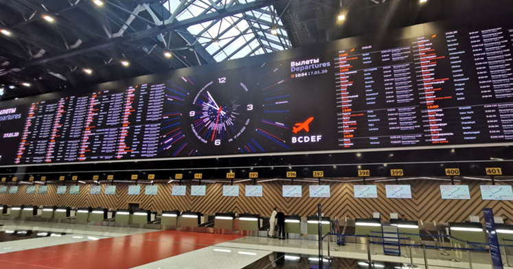 LG Electronics terminó la instalación de señalización LED en la Terminal C del Aeropuerto de Moscú